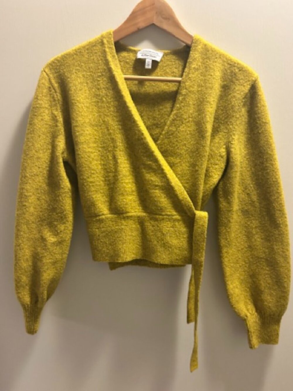 & Other Stories Chartreuse Wool Wrap Sweater